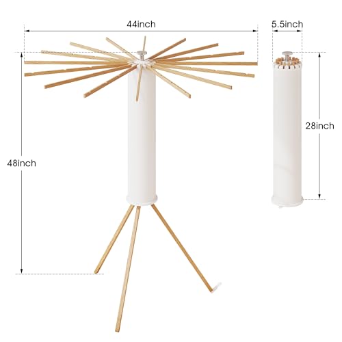 Image of BOQORAD Clothes Drying Rack Foldable,Laundry Drying Rack,Drying Rack Clothing(16 Wood Poles),Clothes Hanger Rack,Laundry Rack Folding,Collapsible,Retractable