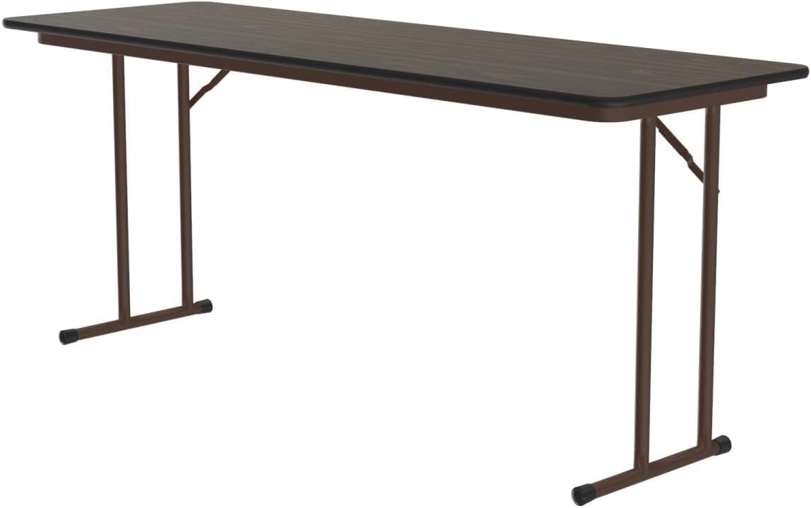 Correll Thermal Fused Laminate Folding Seminar Table with Walnut ST2460TF-01