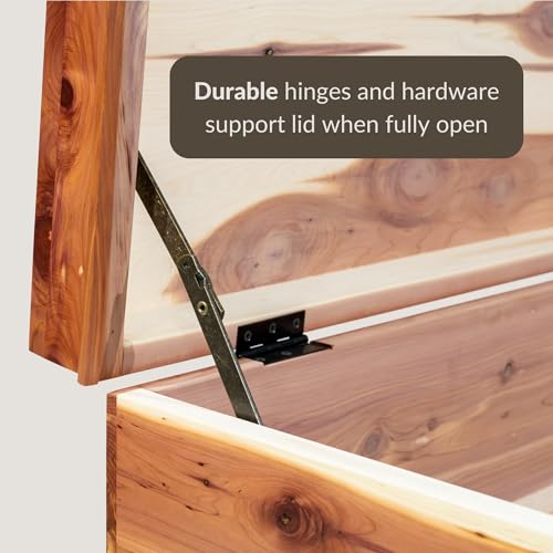 DutchCrafters 35\" Amish Heirloom Aromatic Red Cedar Hope Chest with Waterfall Edge, Small Storage Trunk with Lock for Blankets and Keepsakes - Made in America