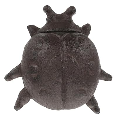 PACKOVE Black Iron Ladybug Shaped Key Holder Wall Mount Key Box Small Item Holder for Cabins and Vacation Properties Security