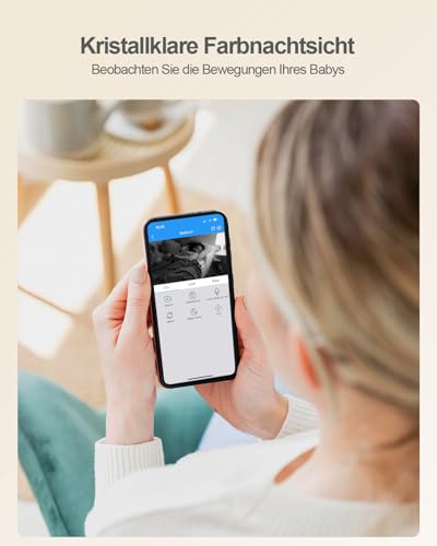 usogood 4MP Überwachungskamera Innen, 2,4Ghz & 5Ghz WLAN Kamera für Baby/Haustier, 360 Grad Kamera Überwachung Innen, Bewegungserkennung und -verfolgung und Sirene, Nachtsicht, 2-Wege-Audio, Schwarz