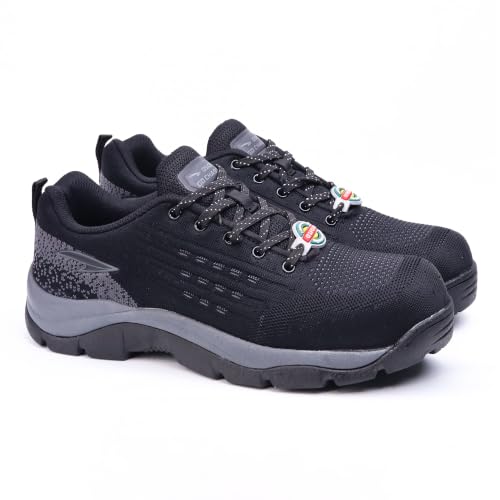Image of ASIAN Protective-01 Men's Safety Shoes | Breathable Mesh Upper, Heavy-Duty Grip Sole, Lace-Up Work Shoes for Construction & Factory Use