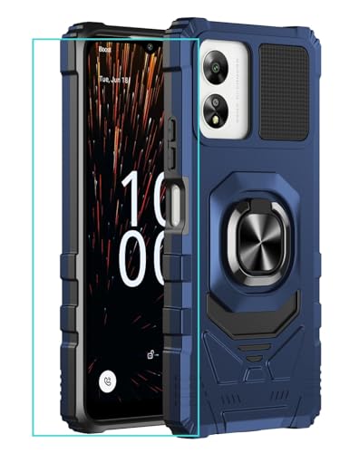 Sohapea for Celero 5G SC Case with Screen Protector,Celero5g SC Phone Case Magnetic Ring Stand Military Grade Rugged Frosted PC Back Soft Silicone Shockproof Cover for Celero 5g SC Blue