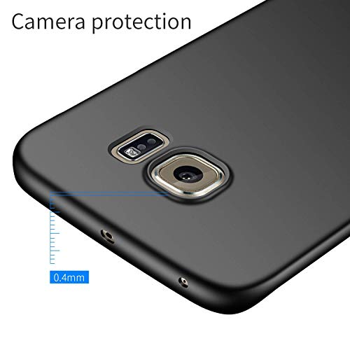 Image of Mobile Back Cover Case for Samsung Galaxy S6 Edge,G925I, G925F (Silicone Case|CameraProtection|Black SC1510)