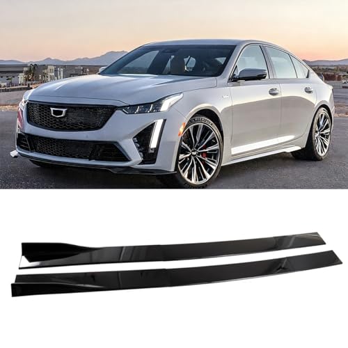 for Cadillac ATS XTS CTS SRX Escalade ESV CTS CTS-V XT5 CT4 CT5 ATS-V XT6 Car Universal Side Skirts 2.2M/86.6" Side Skirts Extension Splitter Lip Rocker Panels Side Skirt Body Kit Black