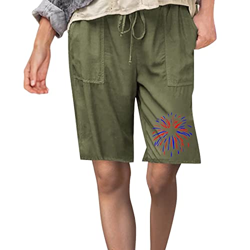 Hose-Schwarz-Damen-Sportlich-Shorts-Plus-Size-Kausal-Kordelzug-Elastische-Taille-Lose-Workout-Sweat-Sommershorts-mit-Taschen-Hose-Damen-Business