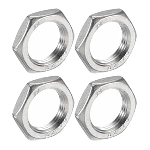 Sourcing Map Sechskant-Kontermutter Edelstahl 4 Stück