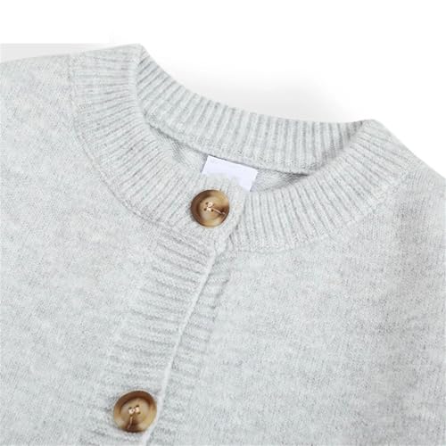 Men's Knitted Cardigan Sweater Winter Loose Crew Neck Long Sleeve Slim Fit Outwear Gray3
