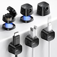 6-Pack Joyroom Detachable Magnetic Cable Clips with Adhesive Mount (Black)