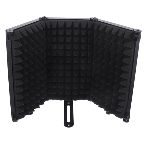 FRCOLOR 1 juego Filtro Acústico de Micrófono con Pantalla Antiviento para Grabación y Streaming Protección Eficaz contra Ruido y Saliva de Hierro y Diseño Compacto de Tres Paneles