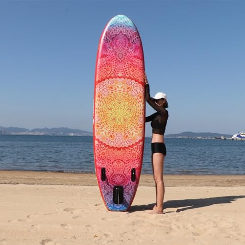 AISUNSS Inflatable Stand Up Paddle Boards with Premium SUP Paddle Board Accessories, 10L Waterproof Dry Bag Wide Stable Design, Non-Slip Comfort Deck for Youth & Adults - Thumbnail 6