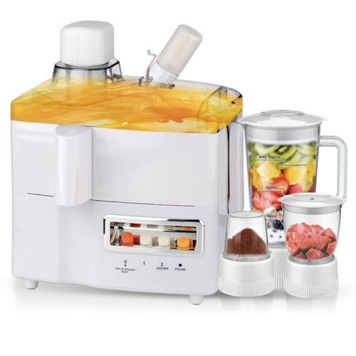 Juicer Máquinas, exprimidor de Prensa fría de 4 en 1, Extractor de Jugo de cítricos eléctrico de 800 W, 1,8L Fabricante de Batidos portátiles para Frutas y Verduras Enteras, Alto Rendimiento de Jugo