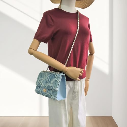 Eiyye Denim Purse Crossbody Bag for Women Vintage Jean Purse with Chain Strap for Casual Party Shopping Vacation4