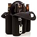 Vettore Sac al Fresco Neoprene 6 Pack Bottle Carrier Extra Thick Insulated Bottle Holder Keeps Drinks Cold Six Pack Beer Cooler or Baby Bottle Tote Bag or Beer Gift (black)