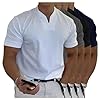 2024 New Men Gentlemans Business Short Sleeve Fitness T Shirt,Summer Solid Color V-Neck Short Sleeve Gym T-Shirt Shirts (white,XXX-Large) #1