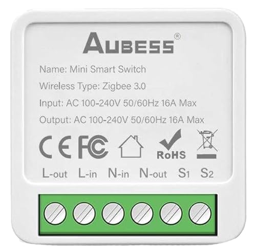 Sone Smart One ZigBee Relais Unterputz 230V – Zigbee Schalter kompatibel mit Home Assistant Zigbee2MQTT – Smart Switch, Tuya, Smart Life, 3680W/16A, Szenen, Timer, Speicher, relay