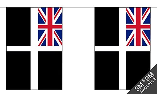 Flagtex Cornwall Ensign Fabric Bunting – 3m with 10 Flags – Premium Indoor & Outdoor Decoration — image 1