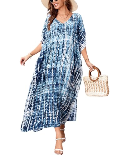 Image of Kaftan Dresses for Women Plus Size Bathing Suit Cover up Caftan Maxi Beach Dresses