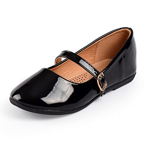 Nova Utopia Toddler Little Girls Dress Ballet Mary Jane Bow Flat Shoes,NF Utopia Girl NFGF060New BlackPatent 7