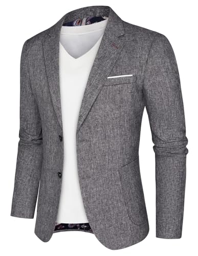 PJ PAUL JONES Sakko Herren Sportlich Modern Freizeit Blazer Regular Fit Jackett Anzugjacke für Männer (Dunkelgrau, XL)