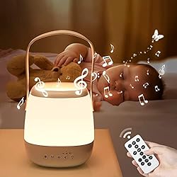 Lampara Bebe Zara Home One Fire Luz Nocturna Infantil+12 Ruido Blanco Bebe, 16 Colores Lampara LED Recargable Luz Nocturna Infantil Portátil, Remoto+Regulable+USB Lamparas De Mesita De Noche,Lampara Bebe Noche Lampara LED