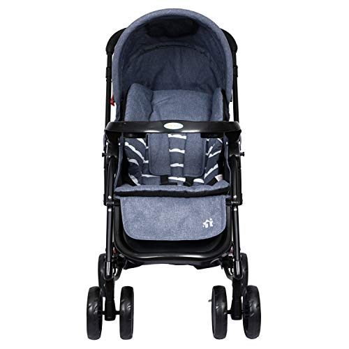 Image of Cloudie Baby Pram Cum Rocker 2 in 1 Rocking Baby Stroller and Pram for Baby|Kids|Infants|New Born|Boys|Girls of 0 to 3 Years|Capacity 15kg (Grey)