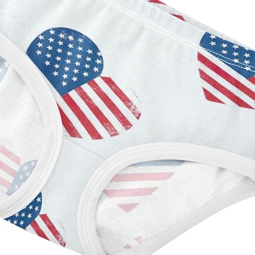 Designer Girls Underwear Toddlers 2t Cotton Girl Panties Cute Hearts American Flags USA White Briefs Underpants4
