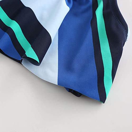 Image of Girls Two Piece Bikini Swimsuits Striped Ruffle Swimwear Falbala Bathing Suit Set