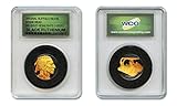 Merrick Mint Black Ruthenium Indian Head Buffalo Nickel 1930 W Mint Mark, Proof Grade by World Class Grading Service, 24KT Gold Clad Highlights, 100% Nickel with Black Ruthenium Coating, 2 Cents