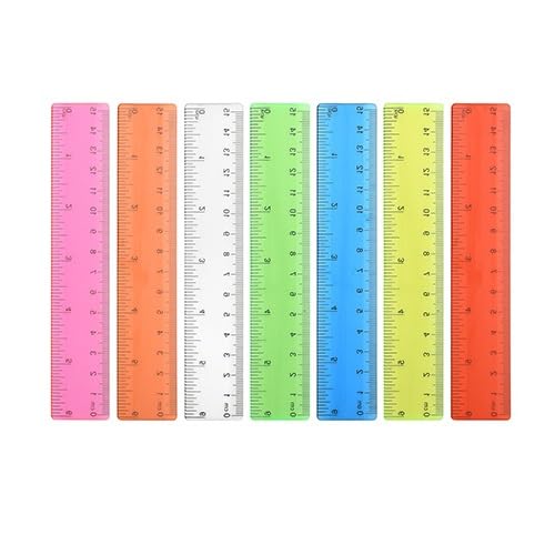 Plastic Ruler, 15-Piece 15cm Ruler Set, Colorful Transparent Straight Measuring Rulers 15 cm Multipack Long Clear Coloured Rulers Set for School Supplies Gift Office
