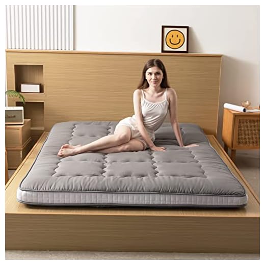 HIGOGOGO Japanese Floor Mattress, 4 Inch Thick Foldable Futon Mattress for Floor, Korean Roll Up Sleeping Pads, Portable Folding Foam Floor Bed Tatami Mat, Shikibuton for Guest, Adults, Dark Grey, Cot