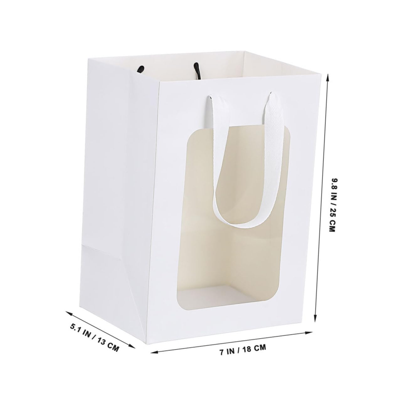Bolsas de Obsequio de Papel Ventana Transparente y Asas, 25 Piezas