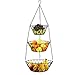 Blue Donuts Heavy Duty Bronze 3-Tier Round Iron Hanging Basket - 25in Long/in X Pattern