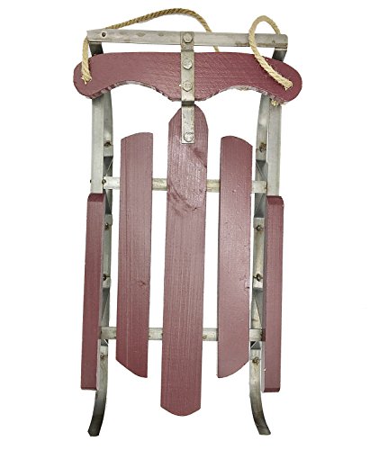 Grace Home Rustic Hanging Wooden Santa Sled Wall...