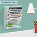 EASEPRES Desk File Organizer Mesh 6-Tier, Hanging Wall Mount Document Organization Stand, Desktop Vertical Mail Paper Folder Holder Rack with Bottom Tray for Office Home Cubicle Countertop, White