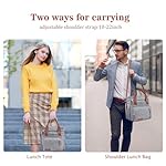 Lunch Box & Lunch Bag for Women Men, Large Insulated Adult Lunch Box Leakproof Lunchbox Cooler Bag for Work Picnic Beach,16L, Gray - Image 2