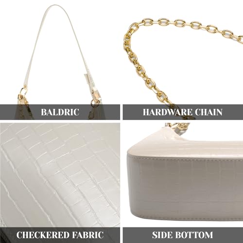 Crescent Shoulder Bags for Women, Mini Clutch Purse Cute Hobo Handbags Vegan Leather Underarm Purse4