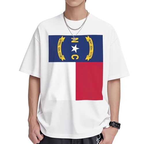 T-shirt coton imprimé Caroline du Nord femme tunique été col rond loose