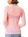 Kate Kasin Womens Mesh Tops Casual, Going Out Sheer Blouse, Slim See Through Tee Shirts Trendy Pink 3XL