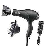 INFINITIPRO by CONAIR Hair Dryer with Diffuser | Salon Performance AC Motor Blow Dryer | Includes Diffuser, Concentrator and Bonus Blow-Out Brush | Grey - Amazon Exclusive | Packaging May Vary