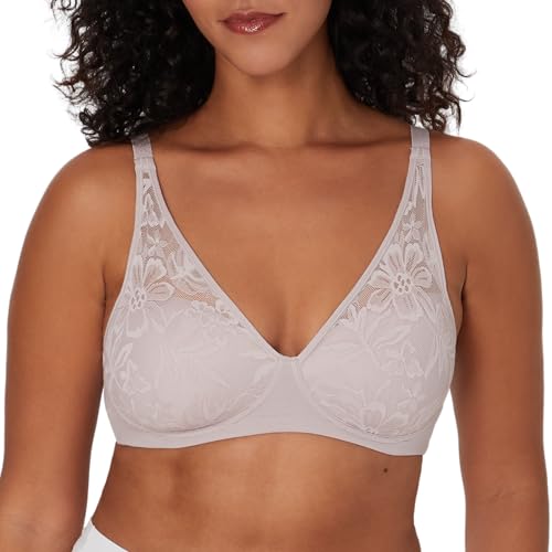 Image of Bali Women's Wireless Bras for Women - Breathe Lace Cotton Modal No Underwire Bra, Adjustable T-Shirt, Plus Size