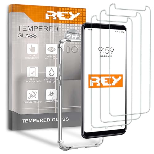 REY 3X Displayschutz & Hülle Anti-Shock für XIAOMI MI MAX 2, Gehärtetem Glas & Silikon TPU mit hoher Widerstandsfähigkeit