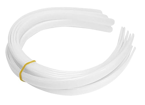 HipGirl Diademas de plástico lisas a granel para manualidades, 12 diademas blancas para mujeres, niñas y adolescentes