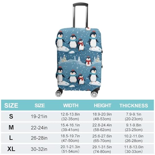 Cute Animals Penguin Travel Luggage Cover Washable Suitcase Protector Baggage Covers for Women Men L2