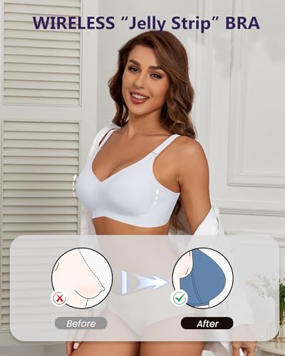 Owucozy Sutiã sem costura invisível conforto cobertura total push up sem fio sutiã para mulheres, Br