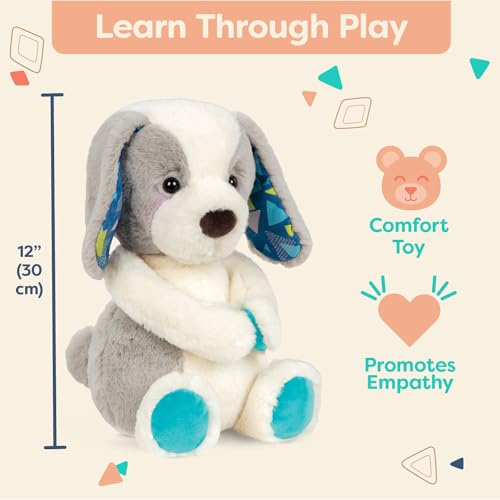Image of B. toys Dog Stuffed Animal, Happyhues Candy Pup, Washable, White & Grey Dog