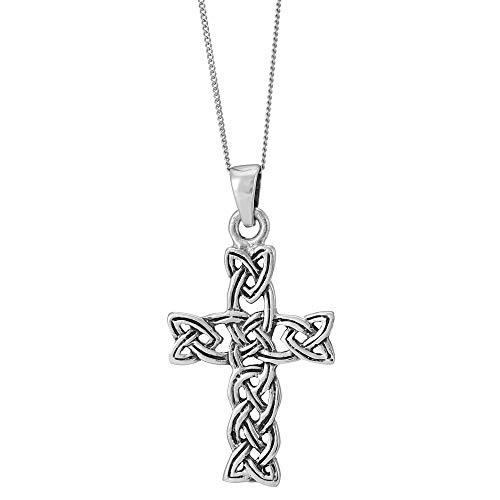 Croix et grand nœud celtique entrelacé en argent, le cadeau symbolique idéal