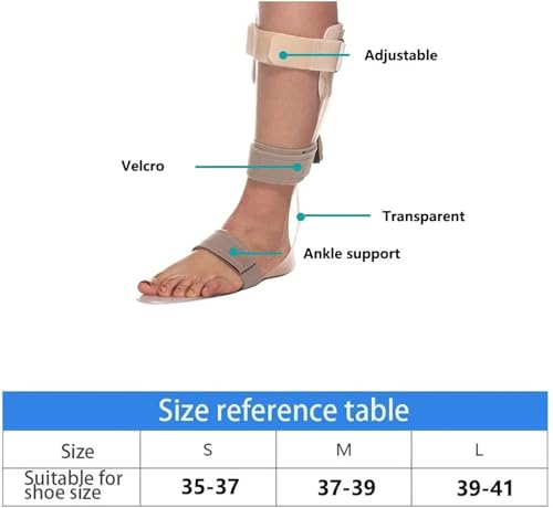 Ortesis de caída de pie, férula ortopédica para el tobillo, tobillera para el tratamiento de la fascitis plantar, tendinitis de Aquiles y pie caído