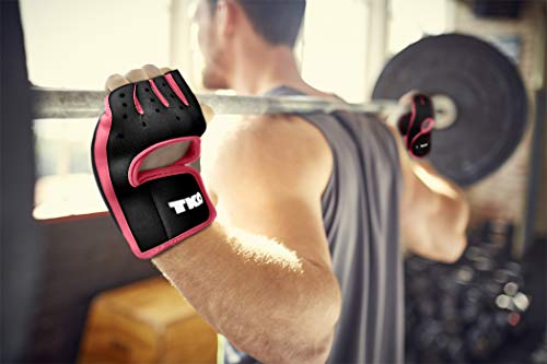 Tko Workout Gloves With Non-Slip Padded Grips | Neoprene Gloves With Breathable Mesh For Weightlifting, Strength Training | Black/Pink, X-Large #TOP3