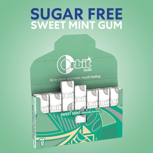 ORBIT Gum Bulk Sweetmint Sugarfree Chewing Gum Bulk, 8 Packs of 14 Pieces, Case of 6